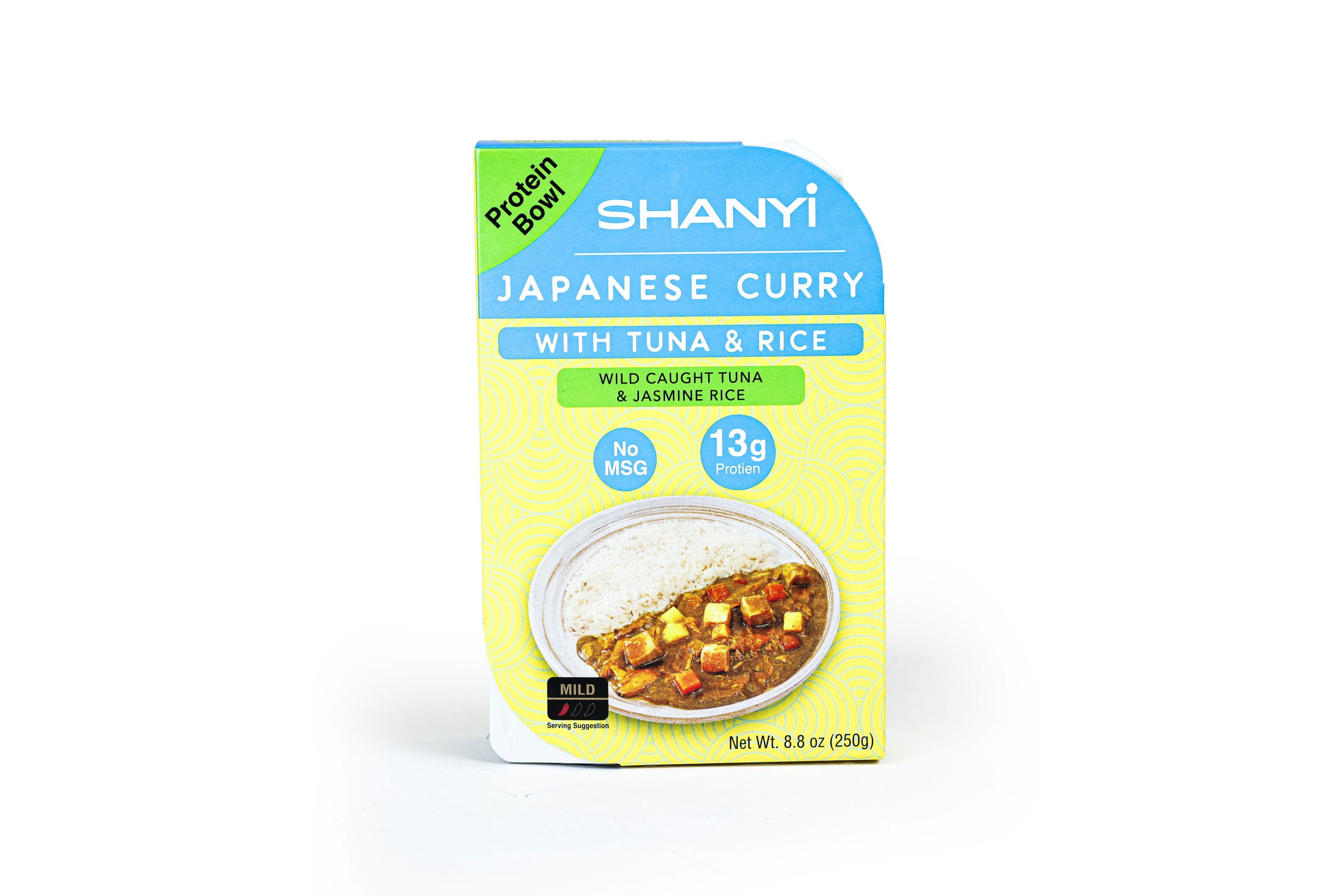 ShanYi Instant Microwave Meals Ready to Eat, 250g/8.8oz, Japanese Curry with Tuna and Jasmine Rice, Case of 6